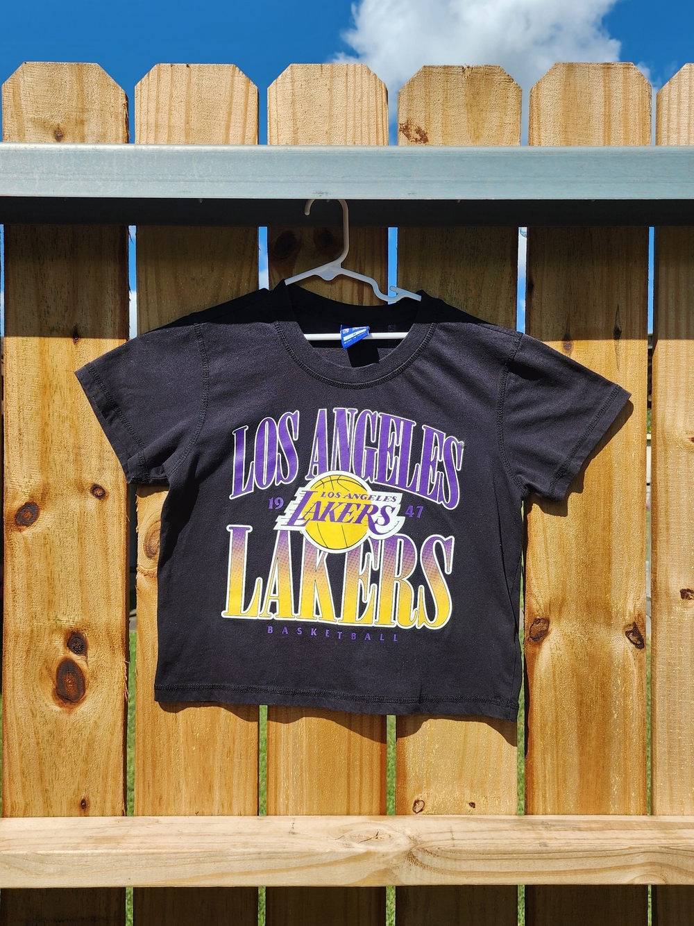 Los Angeles Lakers NBA Ultra Game Graphic T-Shirt Black Purple Gold Size M
